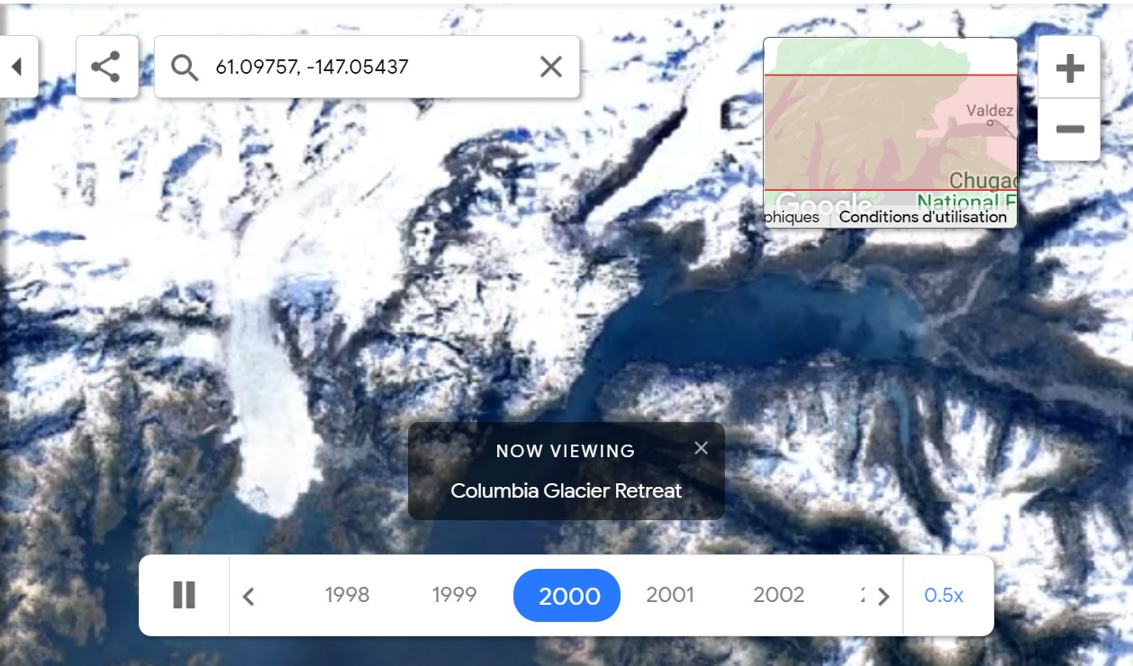 ‘’Timelapse’’, la nouveauté de Google qui montre le réchauffement climatique